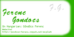 ferenc gondocs business card